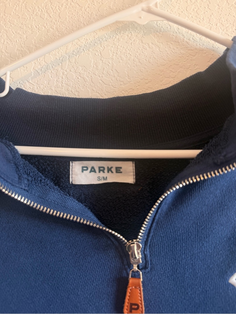 PARKE Navy Half-Zip Sweatshirt with Red Star - Picture 3 of 5